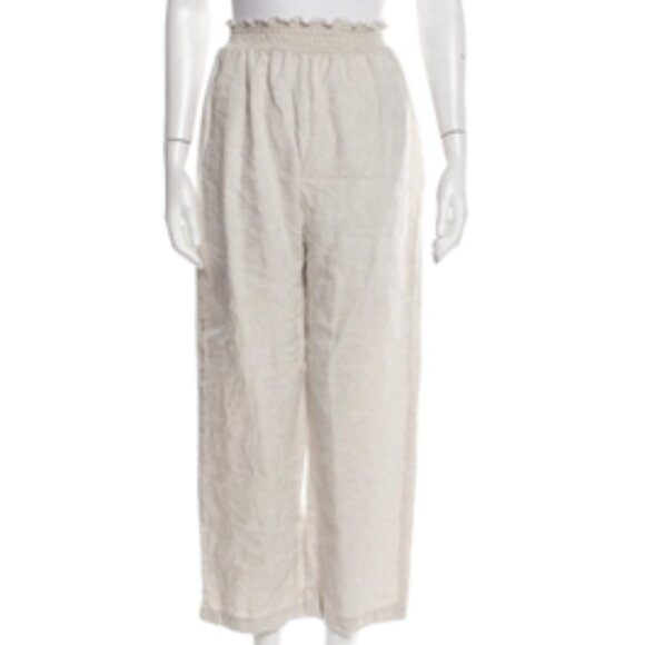Reformation Linen Straight Leg Cropped Pants - Size M - Picture 5 of 8